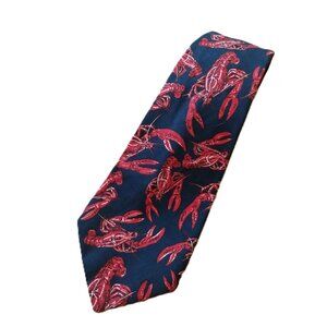 Vintage Lobster Neck Tie Novelty Necktie "An Original by Kelly Design" Red Blue